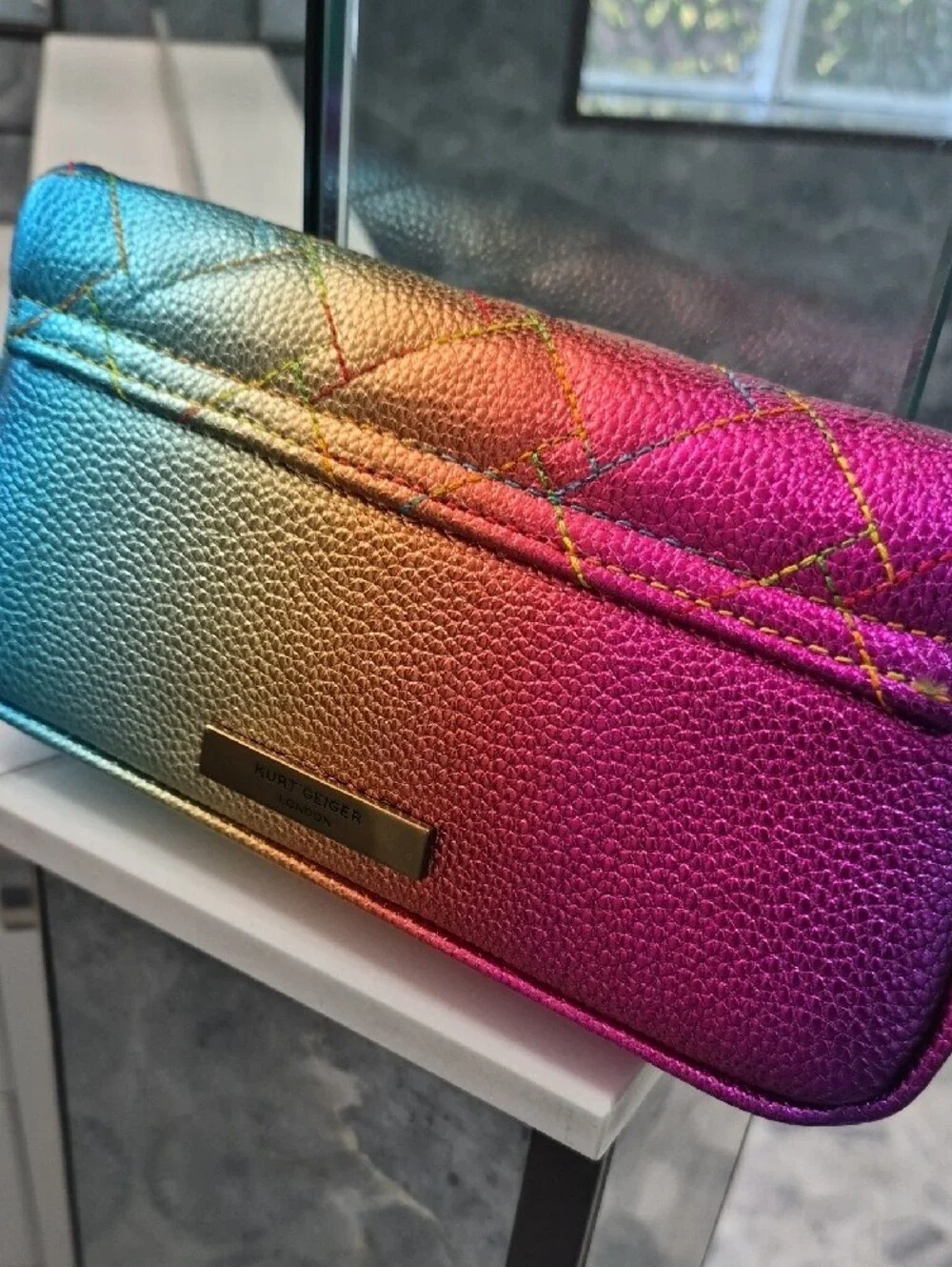 NWT Kurt Geiger 'Pickle' Leather Rainbow Convertible Bag
